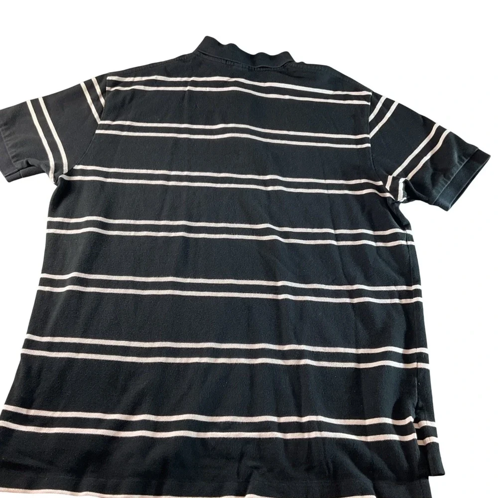 Polo Ralph Lauren Striped Polo Shirt Classic Fit Casual‎ Black White XL